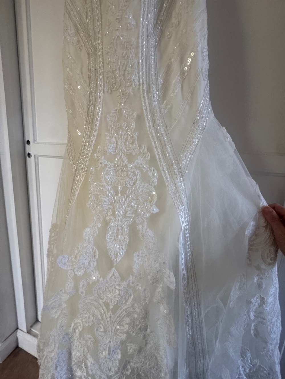 Martina Liana Ivory and Silver Lace Bridal Gown - Picture 2 of 14